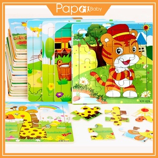 Đồ chơi tranh ghép hình 16 miếng gỗ puzzle, ghép hình, đồ chơi xếp hình