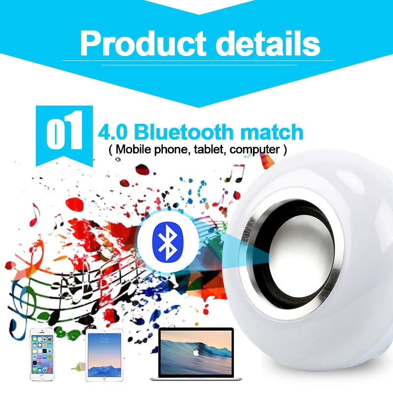 Loa Bluetooth không dây tích hợp bóng đèn LED thông minh có điều khiển từ xa