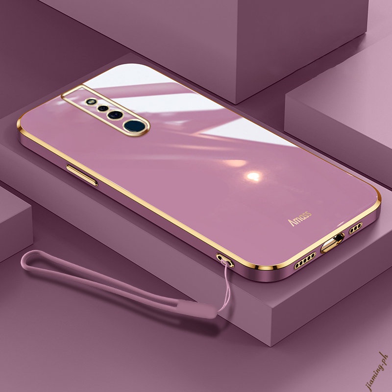 Ốp Điện Thoại Silicon Mềm Mạ Viền 6D Có Dây Đeo Sang Trọng Chất Lượng Cao Cho OPPO F11 PRO Sự Bảo Vệ