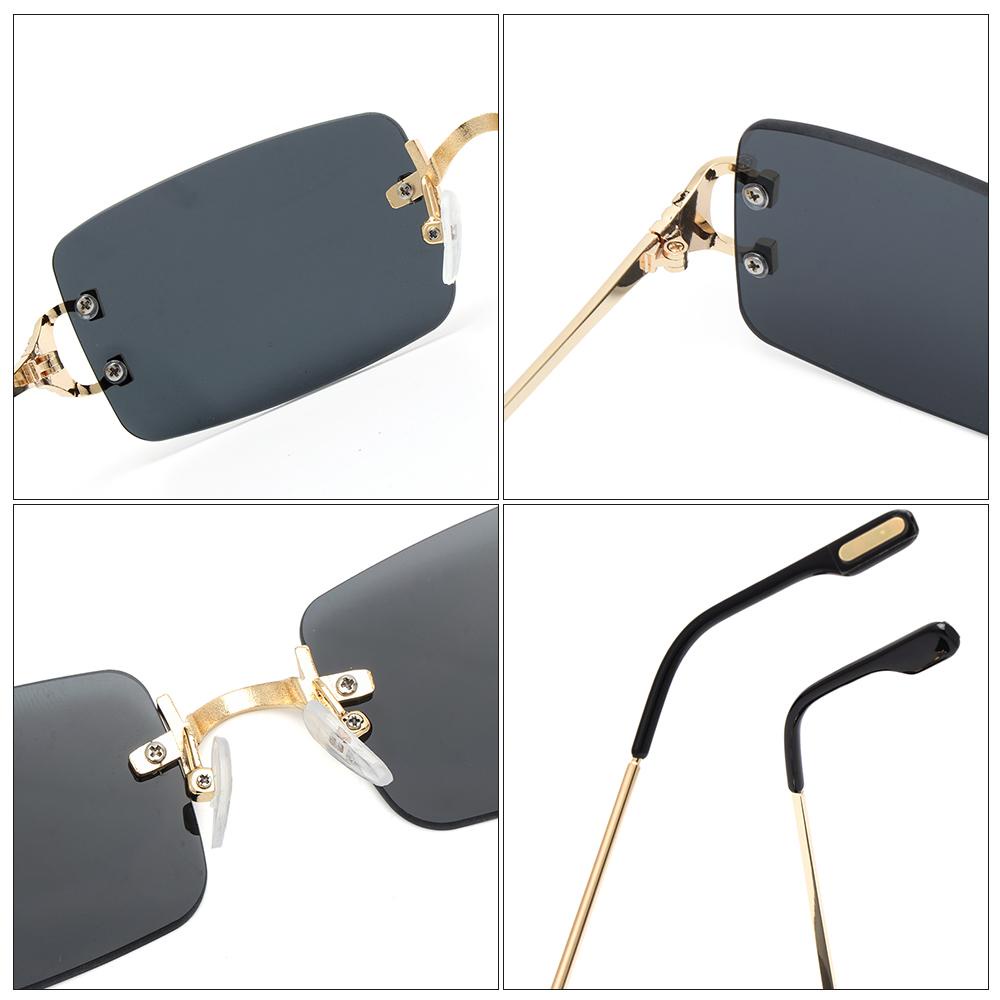 Kính Mát Gọng Chữ Nhật Trong Suốt Chống Tia UV 400 Phong Cách Retro