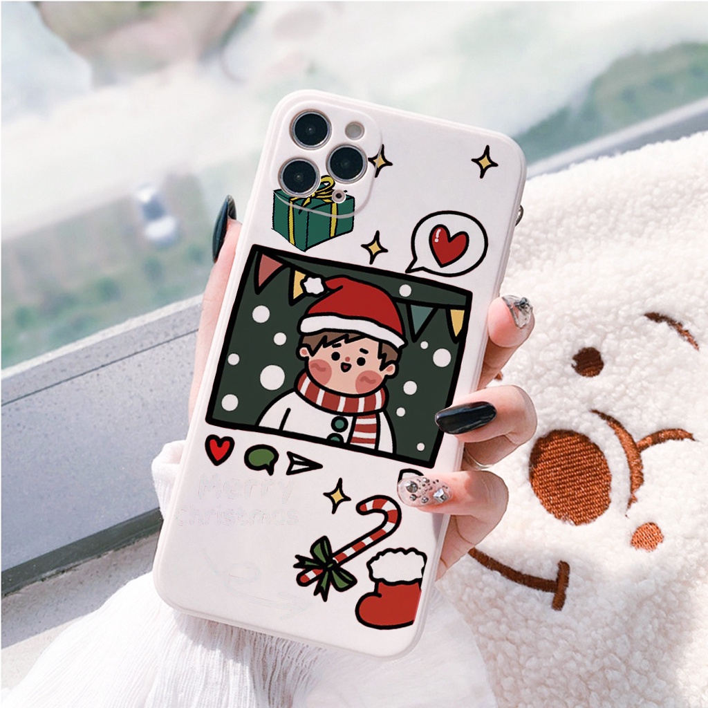 Ốp lưng iphone cạnh vuông cặp đôi noel Merry Christmas giáng sinh 6/6plus/6s/6splus/7/7plus/8/8plus/x/xr/xs/11/12 e111 | WebRaoVat - webraovat.net.vn