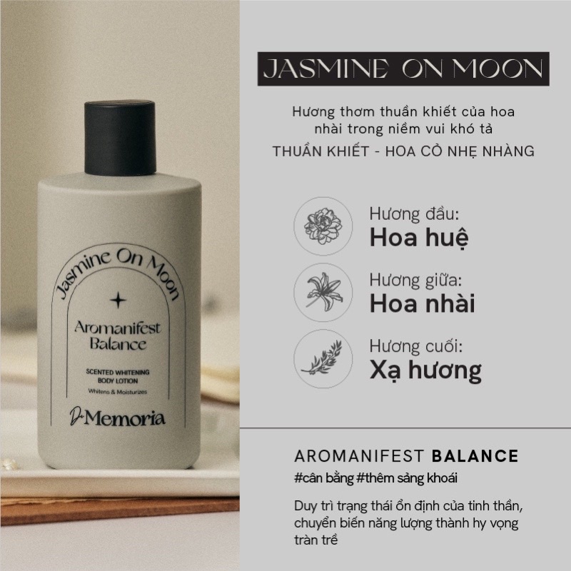 Dưỡng Thể Trắng Da Hương Nước Hoa Thư Giãn De Memoria Scented Whitening Body Lotion 300ml