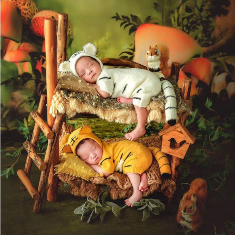 Bộ Đồ Hóa Trang Chú Hổ Dùng Làm Phụ Kiện Chụp Ảnh Cho Bé Trai Sơ Sinh