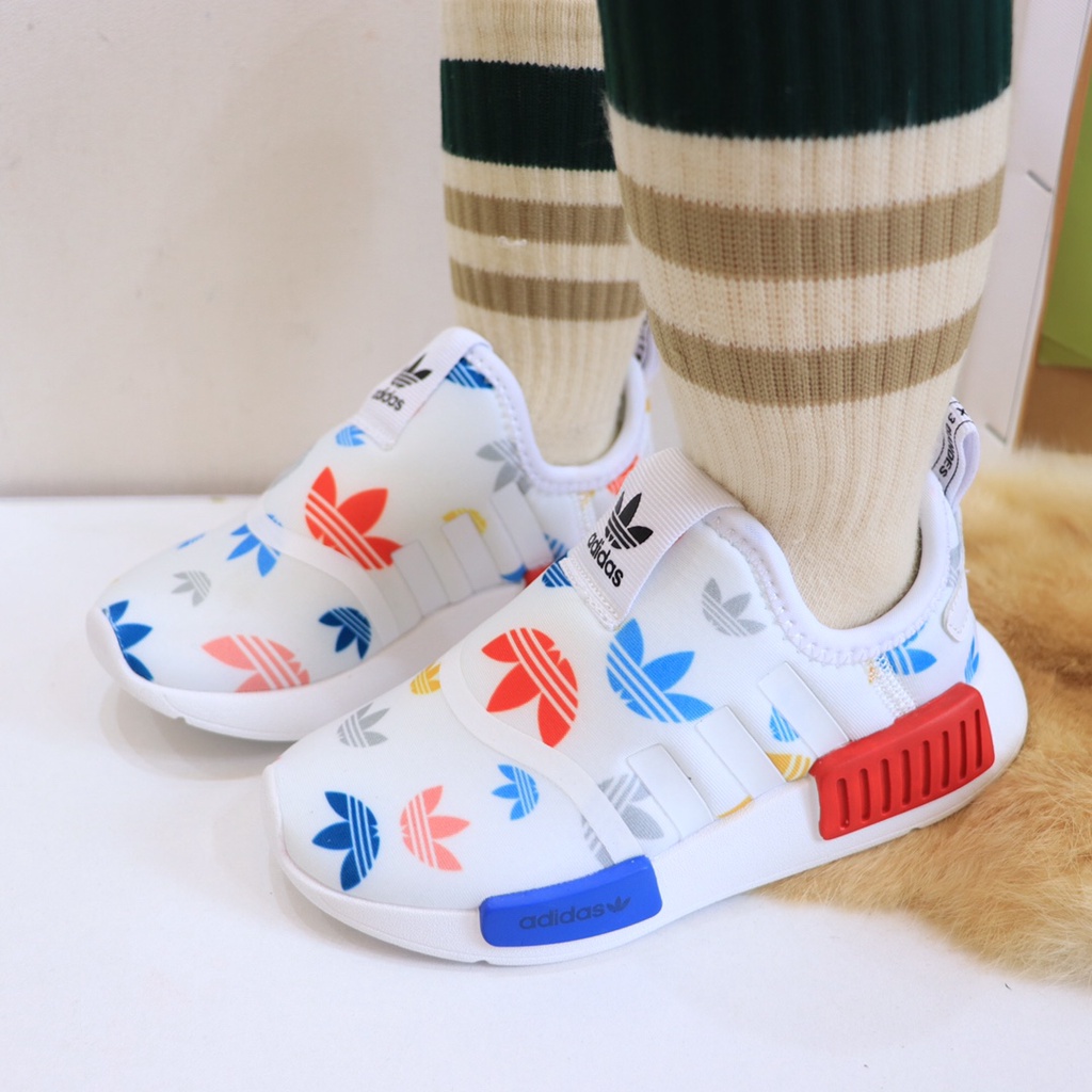 Giày Thể Thao Chống Trượt Màu Trắng Nmd Thời Trang Cho Bé