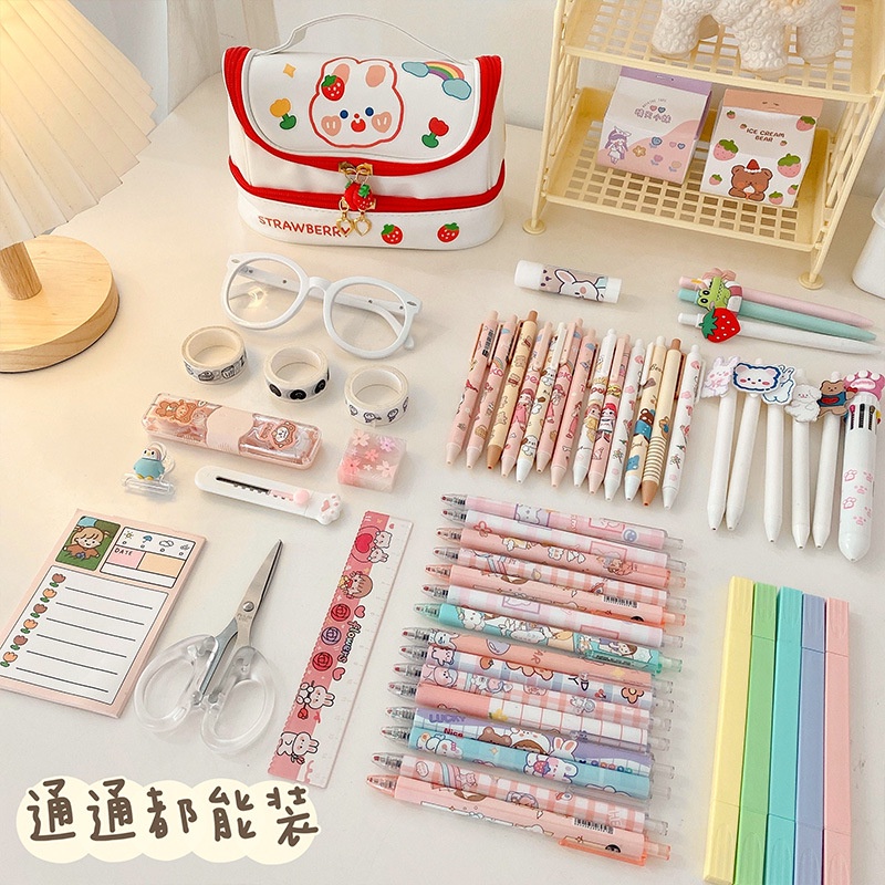 Túi đựng bút chì cute cỡ lớn hộp đựng mỹ phầm cọ trang điểm in hình hoạt hình dễ thương OnBe Store