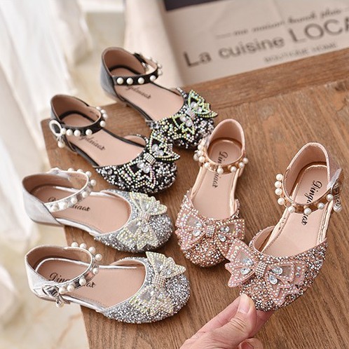 giày công chúa bé gái size 21-35 kim sa da mềm