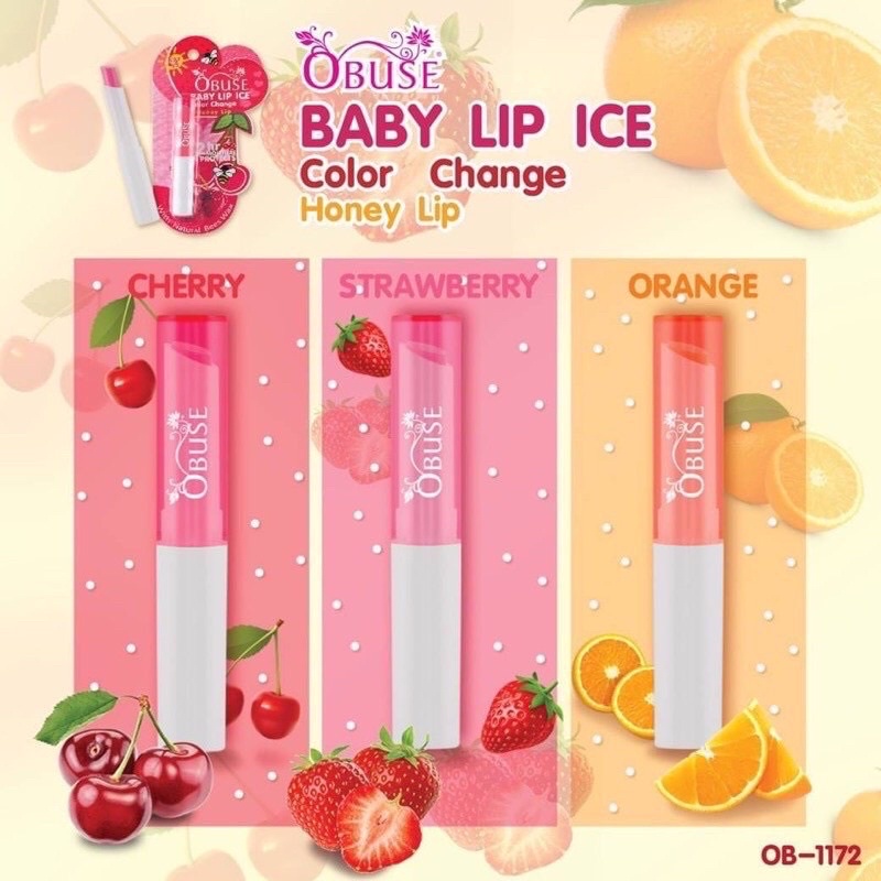 Son dưỡng có màu nhẹ, chống nắng OBUSE BABY LIP ICE SPF15