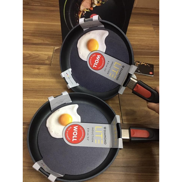 Chảo rán WOLL thành thấp Diamond Lite Fry đường kính 20-24-28cm [chính hãng Đức]