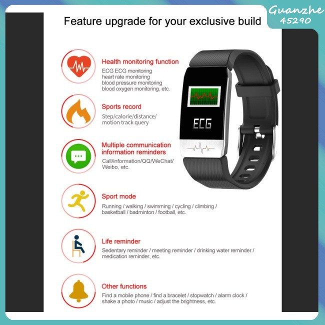 【GZ】 T1 Smart Bracelet Fitness Tracker Blood Oxygen Blood Pressure Watches Smartwatch Activity Tracker