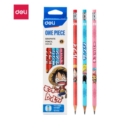 Hộp 12 bút chì gỗ Deli hình One piece C021