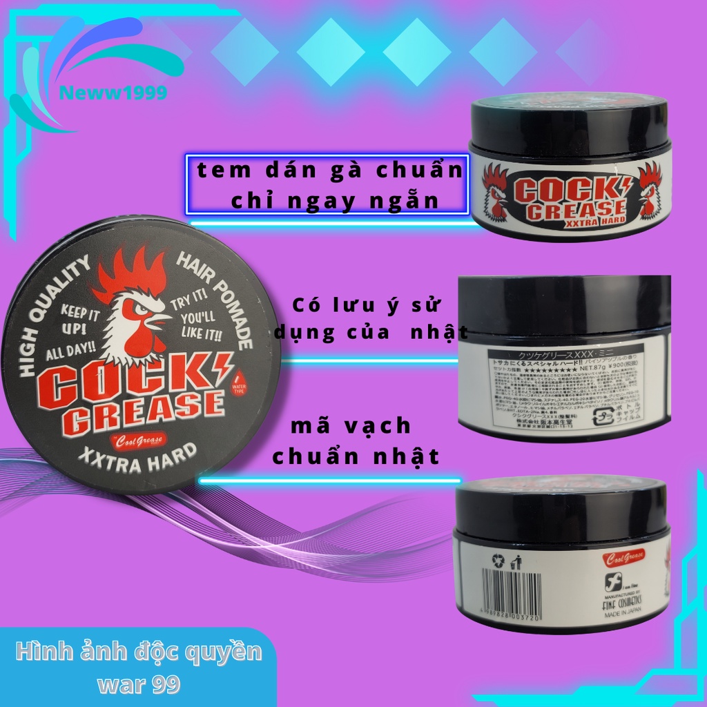 Sáp vuốt tóc Con Gà COCK CREASE tạo kiểu tóc giữ nếp tốt