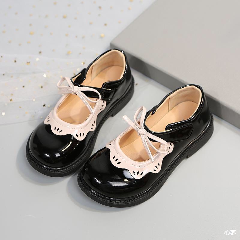 Giày búp bê bé gái - Giày bệt siêu mềm chất da PU bền đẹp quai dán phối nơ viền dễ thương phong cách Hàn Quốc FL188