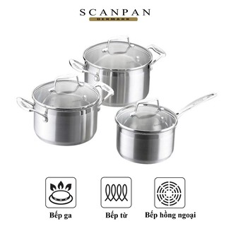 Bộ nồi inox 304 cao cấp Scanpan Impact 16/18/20cm 71070000, dùng bếp từ, máy rửa bát | Hàng chính hãng