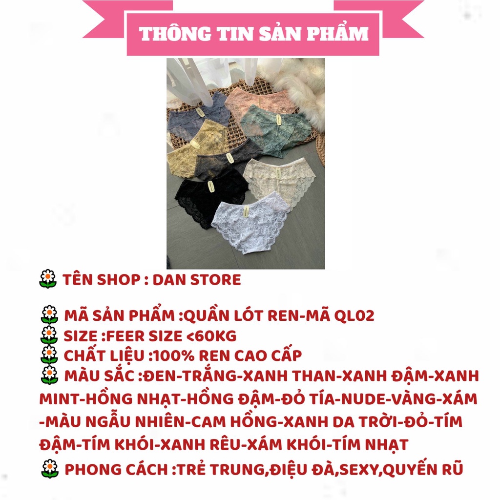 Quần Lót Nữ - Quần Lót Nữ Ren Sexy xuyên thấu siêu gợi cảm DAN STORE MÃ QL02