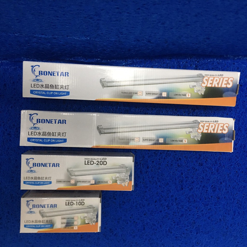 Đèn Led Dài Kẹp Bể Cá Bonestar D10 (4W-14.5cm) - Ánh Sáng Trắng Xanh