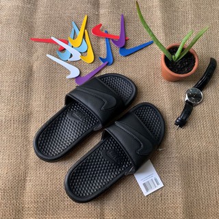 (freeship tặng hộp) dép quai ngang móc dán màu đen nam nữ hàng tốt