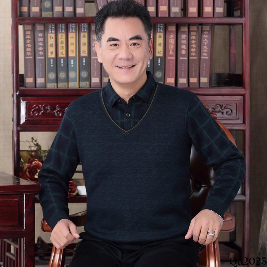 ÁO LEN LÓT LÔNG CỔ GILE NAM TRUNG NIÊN