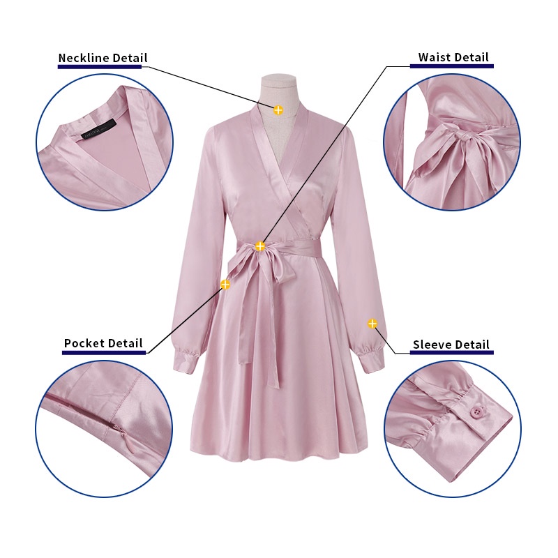 Đầm nữ Zanzea tay dài cổ chữ V thời trang châu âu gợi cảm