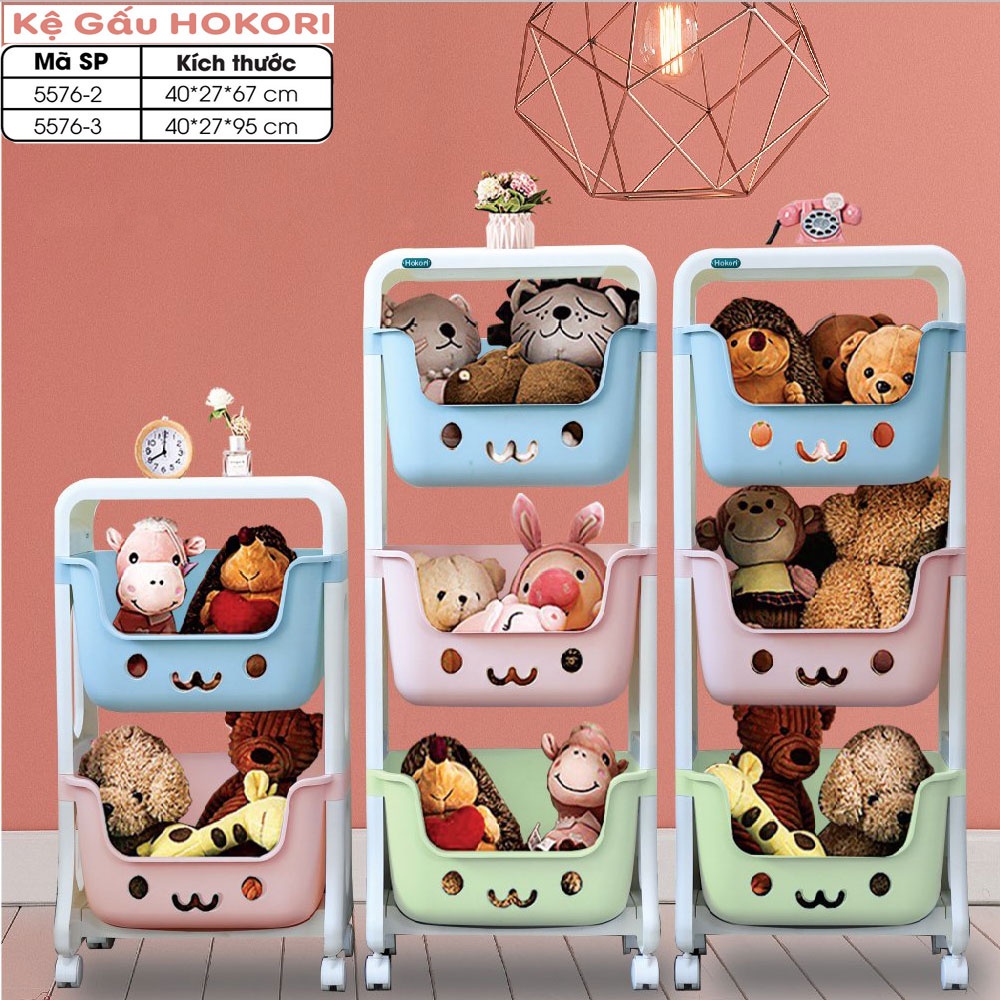Kệ nhựa hình gấu có bánh xe di chuyển 2T-3T Việt nhật V5576