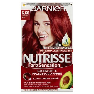 Thuốc nhuộm Garnier Nutrisse màu đỏ nâu 6,60 kết hợp dưỡng tóc quả bơ
