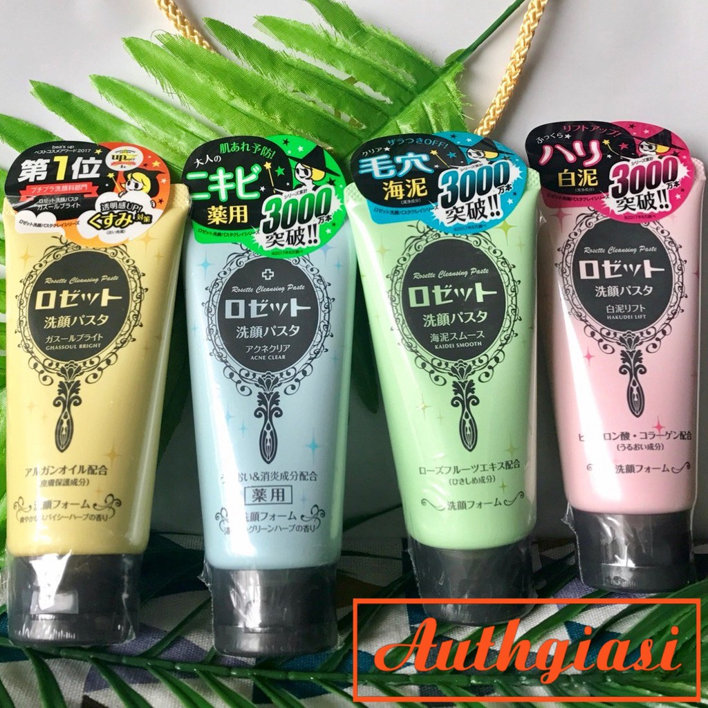 (Đủ 5 Màu) Sữa rửa mặt Rosette Cleansing Paste chiết xuất thiên nhiên nhiều công dụng 120g | BigBuy360 - bigbuy360.vn