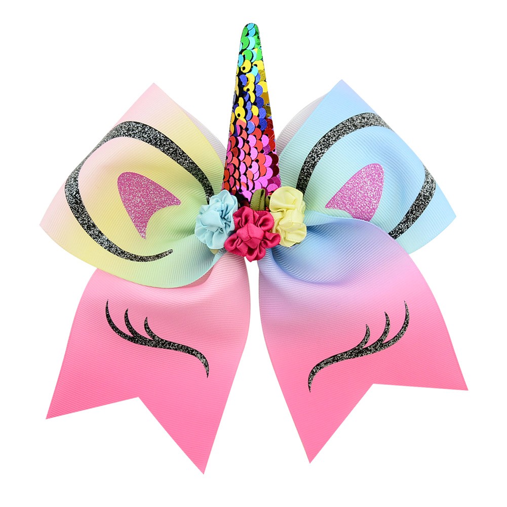 Dây buộc tóc KIDSBOWS đính nơ sừng kỳ lân nhiều màu tùy chọn cho bé gái