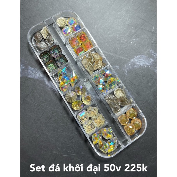 Đá khối mắt mèo giả úc size đại set 50v