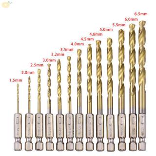 Bộ 13 mũi khoan titan HSS 1.5mm - 6.5mm dễ thay đổi đa năng