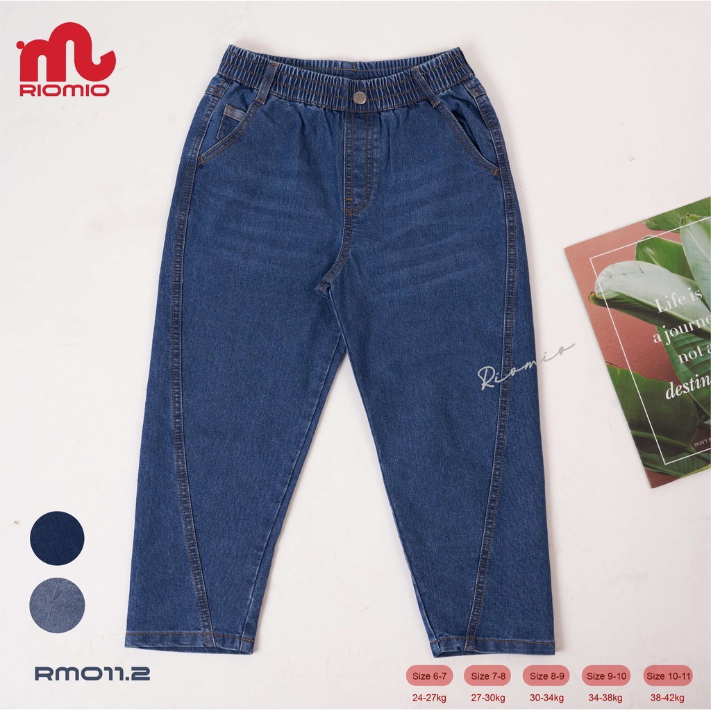 Quần jean bé trai RIOMIO ống suông chất liệu Denim Cotton thoải mái - RM011