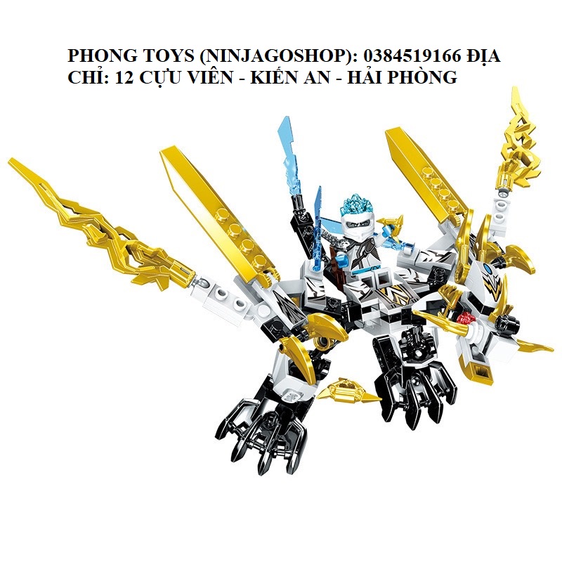 [Giá hủy diệt] Lắp ráp xếp hình Lego 4 in 1 NINJAGO SEASON 13 PRCK 61077 :  Rồng 2 đầu mới nhất của KAI 438 mảnh