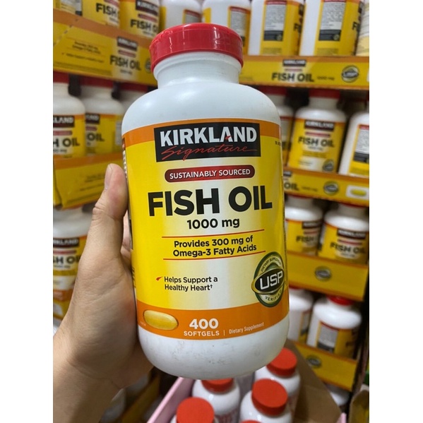 VENTISHOP.68 Dầu cá KIRKLAND Omega-3 FISH OIL 1000mg của Mỹ 400 viên