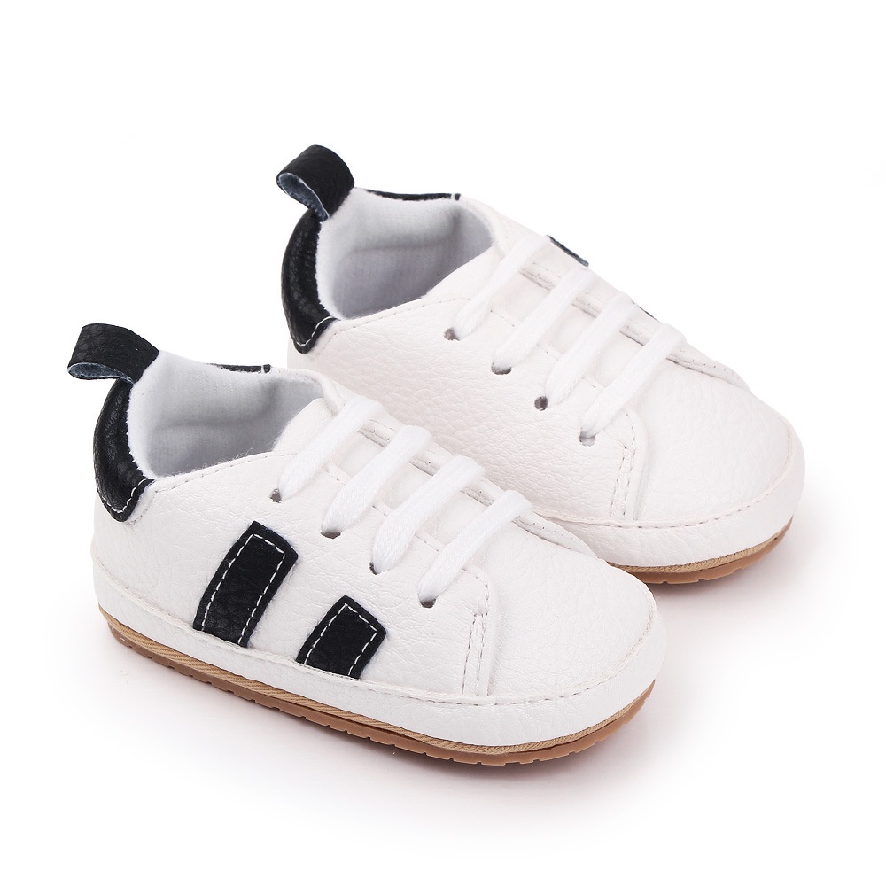 Giày tập đi cho bé Mialy Kids (11-13cm) - Đế cao su mềm, chống trượt dáng thể thao hoạ tiết màu xanh - đen. Giày mềm mại