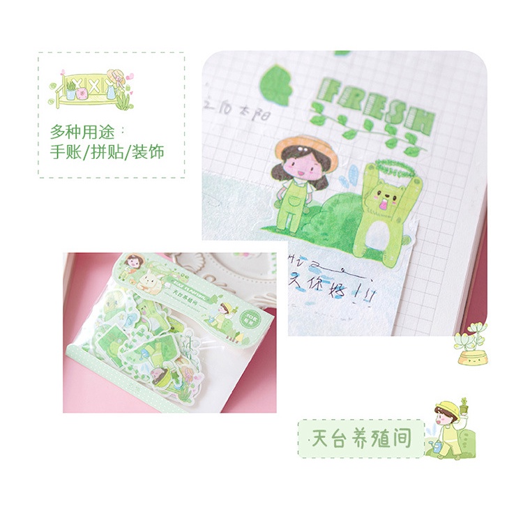 Gói 50 Nhãn dán sticker Công chúa nhỏ trang trí sổ tay bullet journal M552
