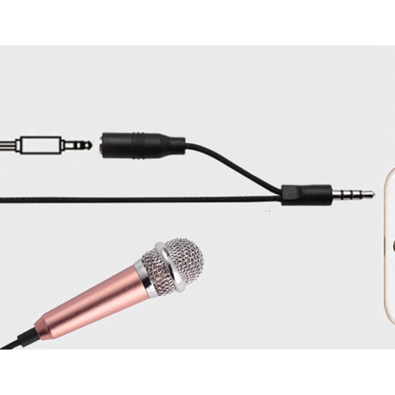 Portable 3.5mm Stereo Studio Mic KTV Karaoke Mini Microphone For Cell Phone Laptop PC Desktop 5.5cm*1.8cm Small Size Mic CEP