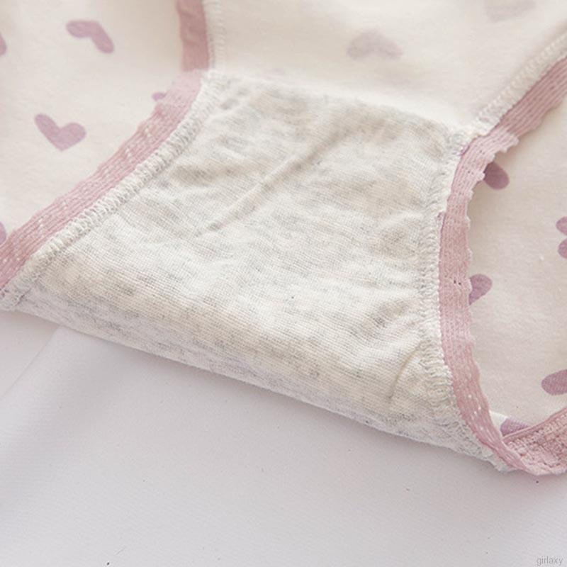 Quần lót cotton in họa tiết trái tim phong cách Hàn Quốc thoáng khí thời trang dành cho nữ