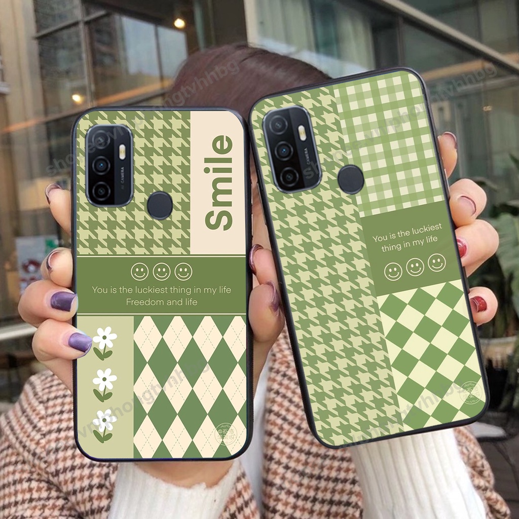 Ốp lưng Oppo A53 trái tim gấu thể thao , smile mặt cười cực cute