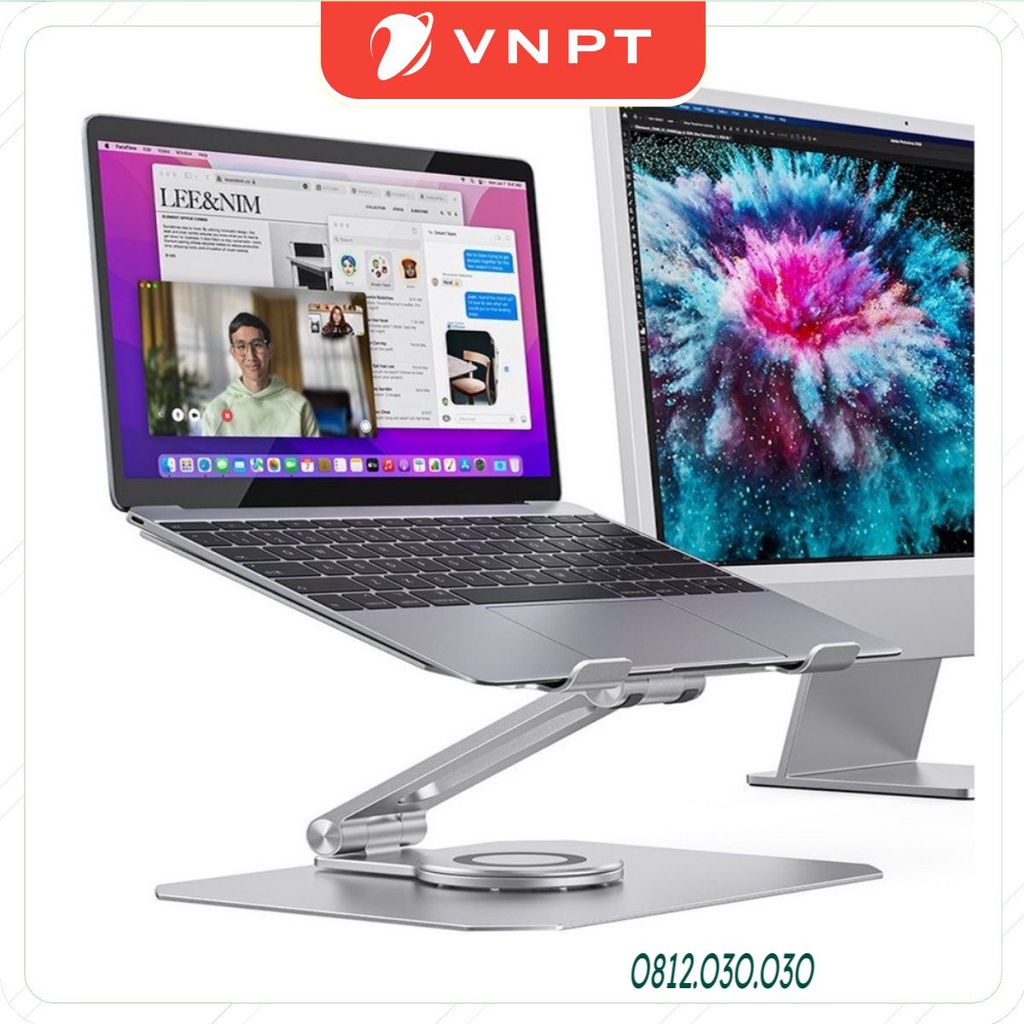 BL05 - Giá đỡ Laptop, Macbook Nhôm chính hãng chân đế xoay 360 độ chắc chắn cao cấp cho máy 11 - 16 inch.