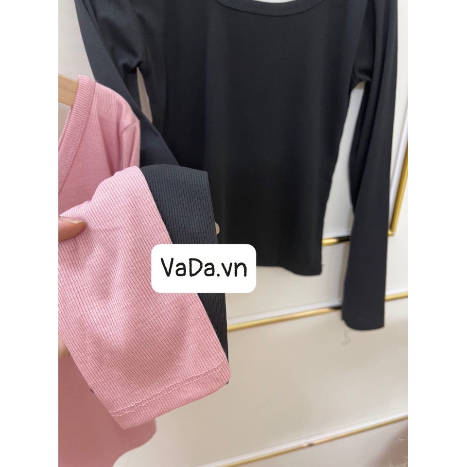 Áo thun gân tay dài 3 màu khoét sang chảnh -Thời Trang VADA AT89 | BigBuy360 - bigbuy360.vn