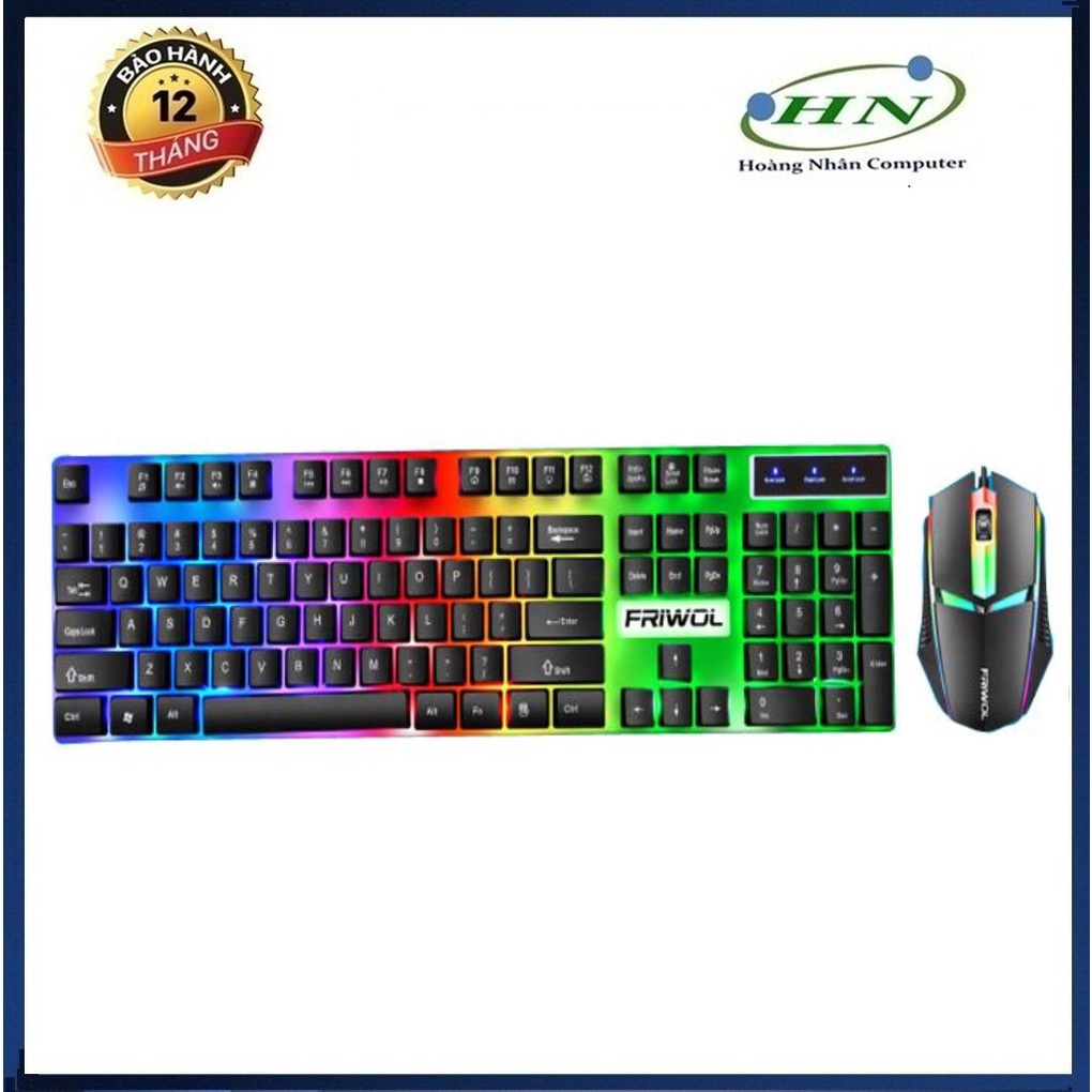 Bộ bàn phím và chuột FRIWOL W10 chuyên Game Led 7 màu