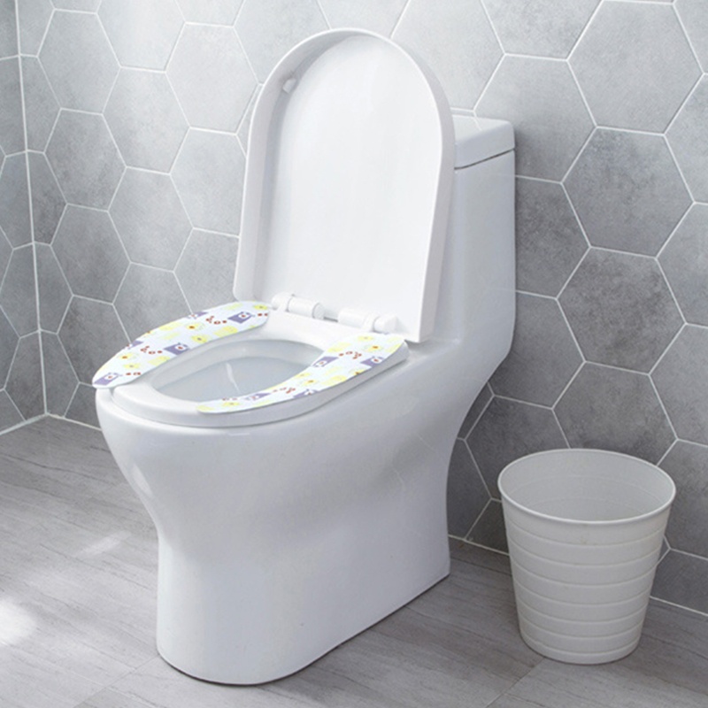 Miếng Dán Bồn Cầu Tĩnh Điện In Họa Tiết Trang Trí Nhà Vệ Sinh