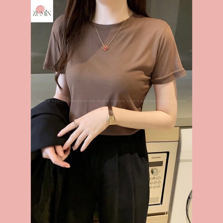 Áo phông cotton, Áo thun trơn cổ tròn chất liệu cotton 100% 6 màu basic trẻ trung | BigBuy360 - bigbuy360.vn