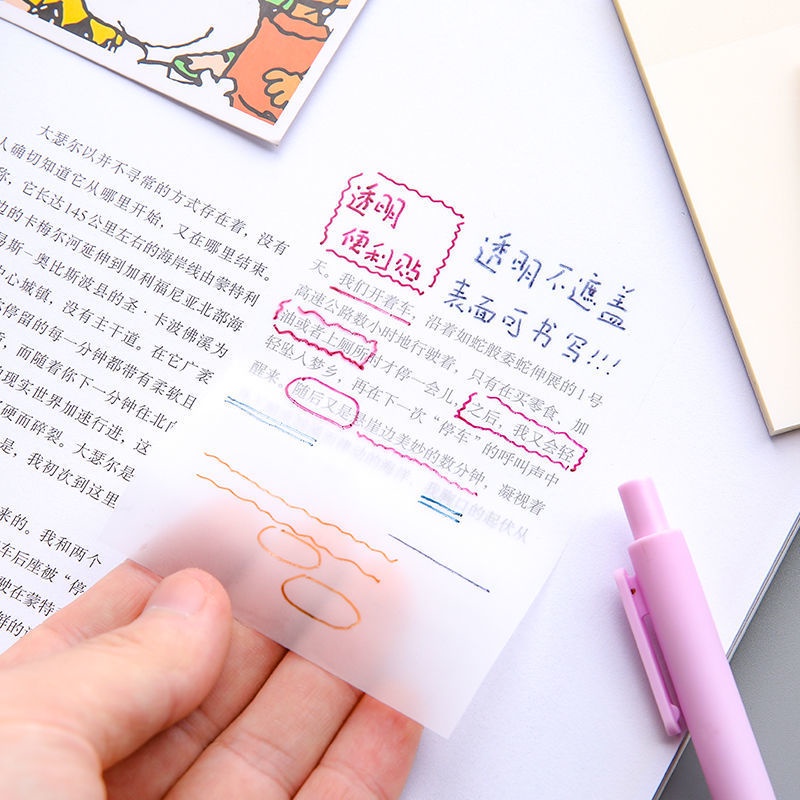 Set 50 Tập Giấy Ghi Chú Trong Suốt Chống Nước Tiện Dụng