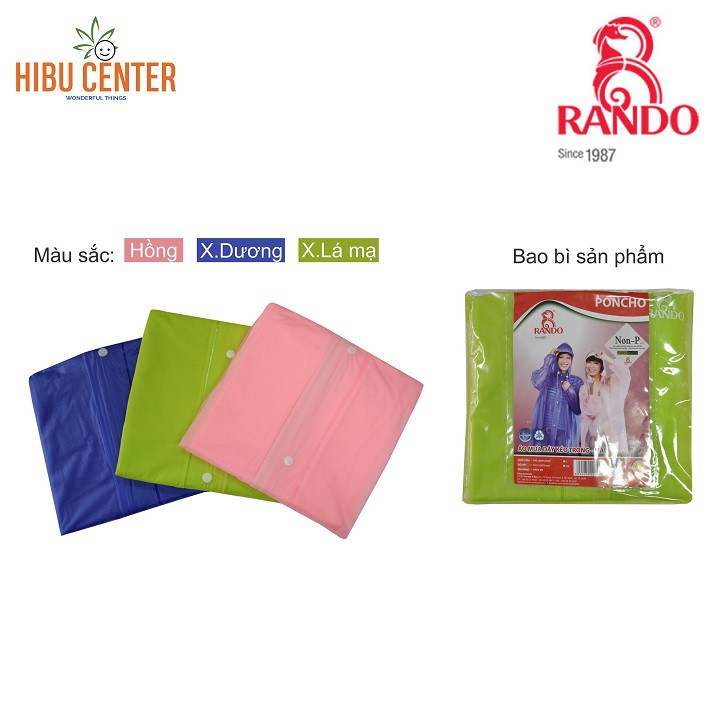 Áo Mưa RANDO Poncho Dây Kéo Trong Màu | Trẻ Trung, Thời Trang, Gọn Nhẹ | hibucenter