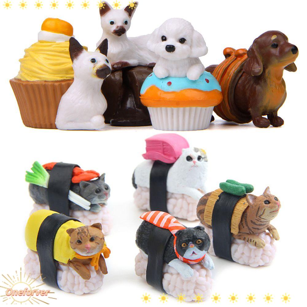 Set 5 / 4 Chậu Hoa Resin Mini Hình Chú Chó Để Bàn Trang Trí Nhà Cửa / Ban Công / Sân Vườn