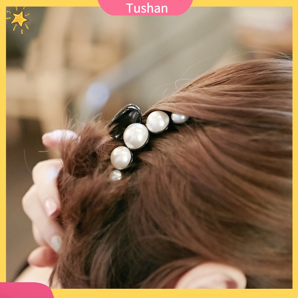 Kẹp tóc càng cua đính ngọc trai giả thời trang