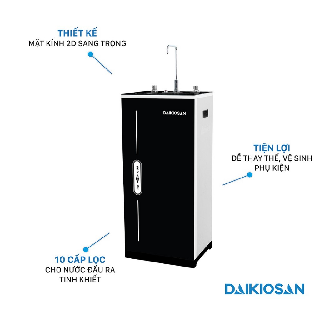 Máy lọc nước RO tinh khiết nóng nguội lạnh Daikiosan DSW-42810H3 - Màng RO Korea, 10 cấp lọc