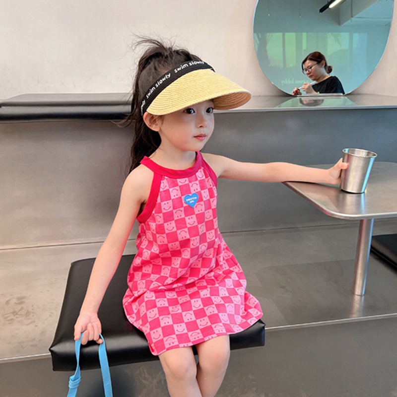 Se7en Đầm Công Chúa Sát Nách Cổ Tròn In Họa Tiết Mùa Hè Hàn Quốc Cho Bé Gái