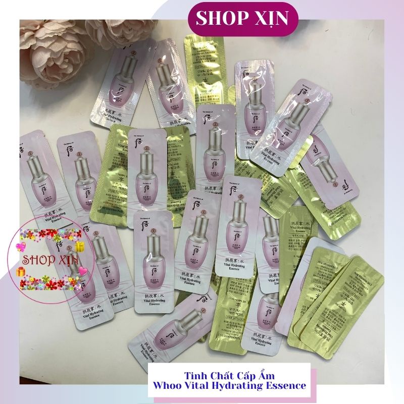 Gói Sample Whoo Essence Vital Hydrating 1ml, Ttinh Chất Siêu Cấp Nước Whoo Hồng
