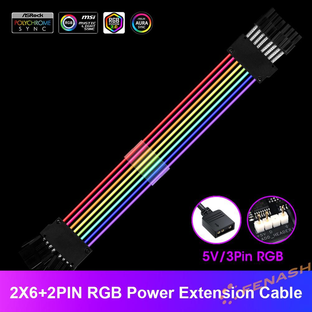 Dây cáp nối dài Psu Rgb Atx 24pin Pcie Gpu 8-chân chuyên dụng