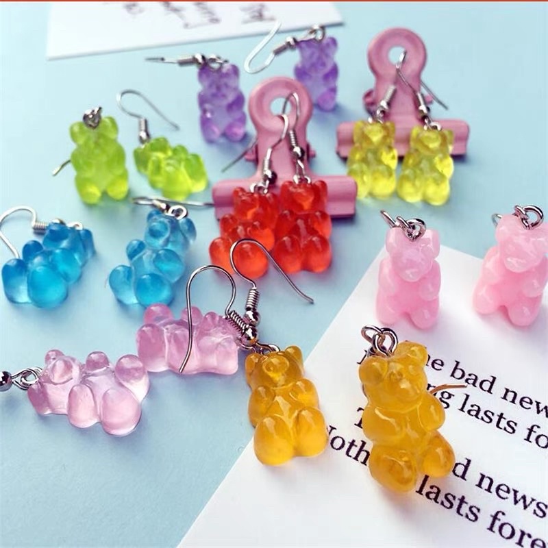 [ FREE SHIP] Charm gấu Gummy bear thạch cứng có khoen làm vòng tay, trang sức, móc khoá, keyring, trang trí, quà tặng,..